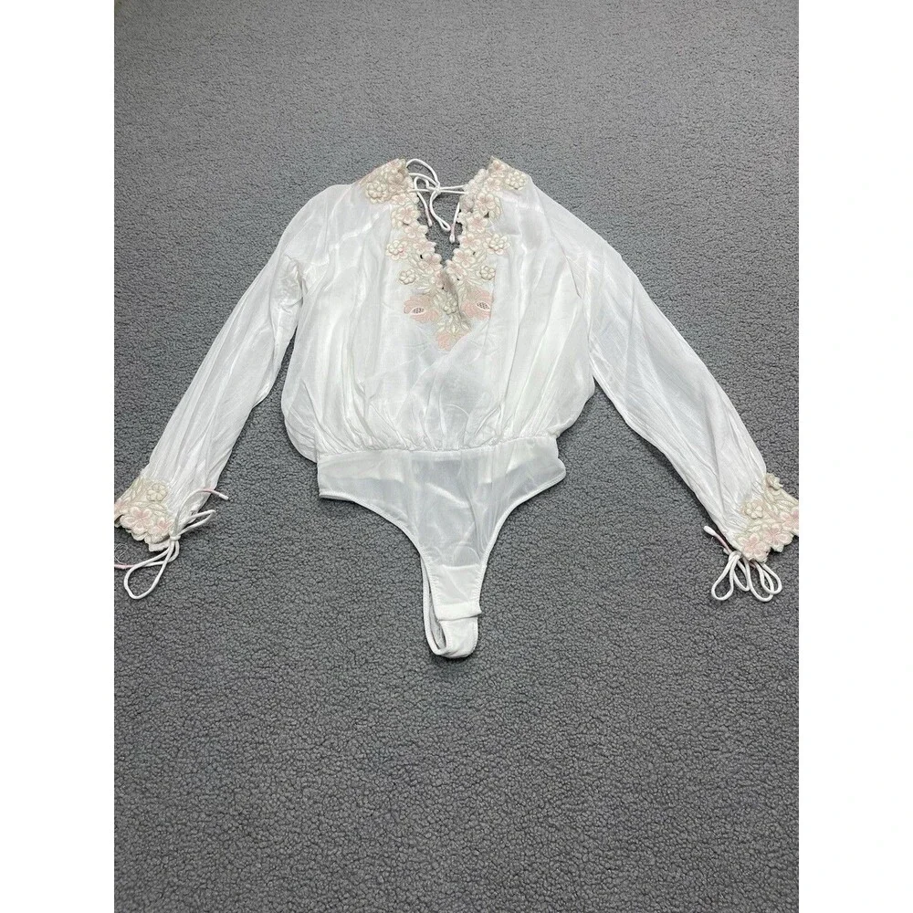 Free People Intimately Women Bodysuit Salty Sweet Vacay Casual Sexy Top Sz M New